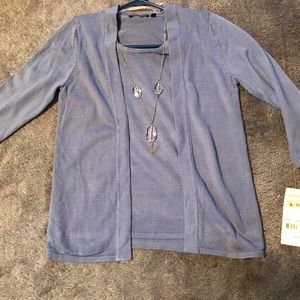 Women’s Sweater with attached necklace. New with tag